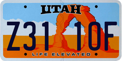 UT license plate Z311OF