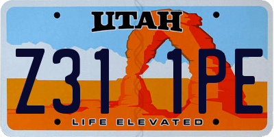 UT license plate Z311PE