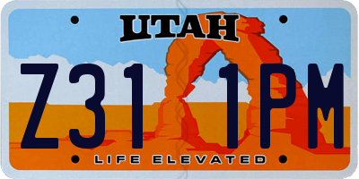 UT license plate Z311PM