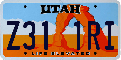 UT license plate Z311RI