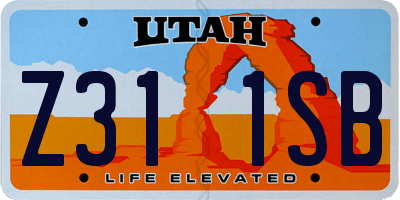 UT license plate Z311SB