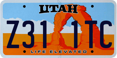 UT license plate Z311TC