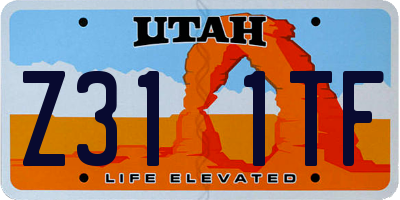 UT license plate Z311TF