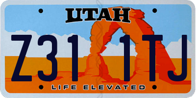 UT license plate Z311TJ