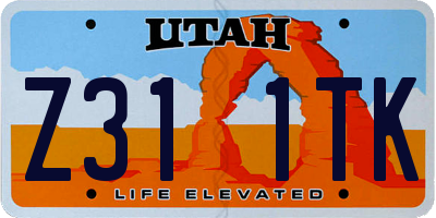 UT license plate Z311TK
