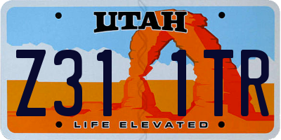 UT license plate Z311TR