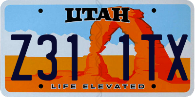 UT license plate Z311TX