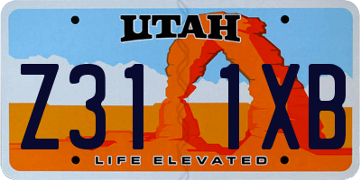 UT license plate Z311XB