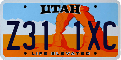 UT license plate Z311XC