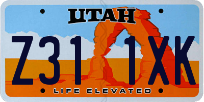 UT license plate Z311XK
