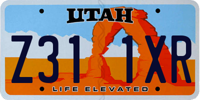UT license plate Z311XR