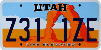 UT license plate Z311ZE