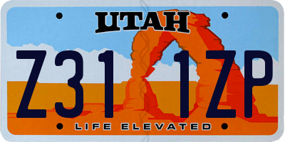 UT license plate Z311ZP