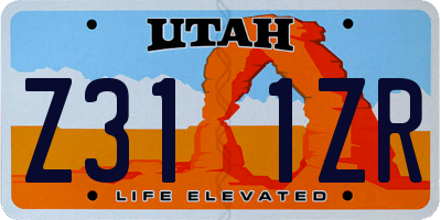 UT license plate Z311ZR
