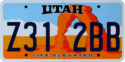 UT license plate Z312BB