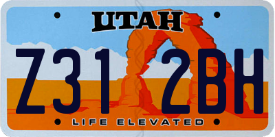 UT license plate Z312BH