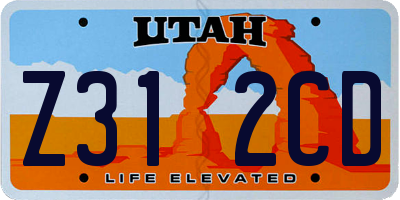 UT license plate Z312CD