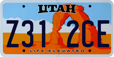 UT license plate Z312CE
