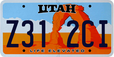 UT license plate Z312CI