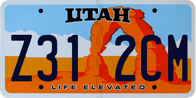 UT license plate Z312CM