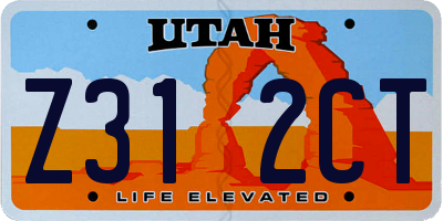 UT license plate Z312CT