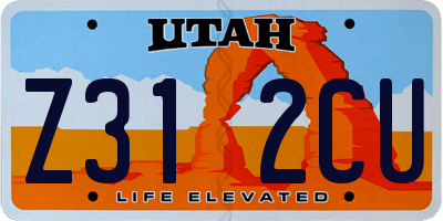 UT license plate Z312CU