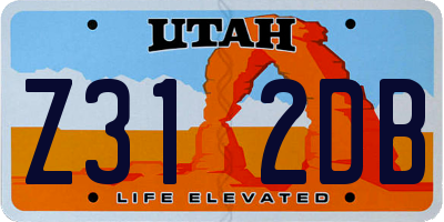 UT license plate Z312DB