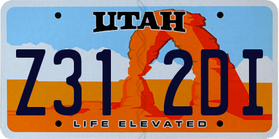 UT license plate Z312DI