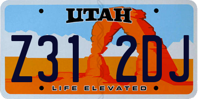 UT license plate Z312DJ