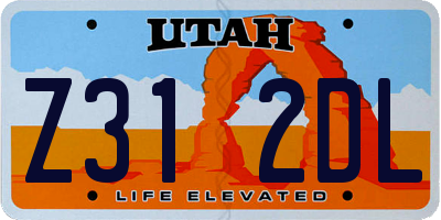 UT license plate Z312DL