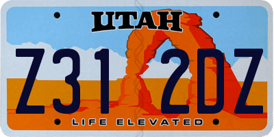 UT license plate Z312DZ