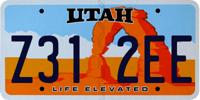 UT license plate Z312EE
