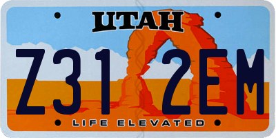 UT license plate Z312EM