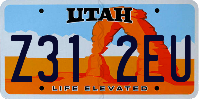 UT license plate Z312EU