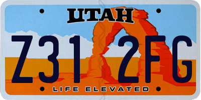 UT license plate Z312FG