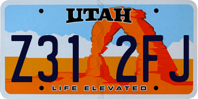 UT license plate Z312FJ