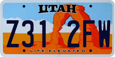 UT license plate Z312FW