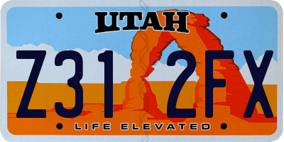 UT license plate Z312FX