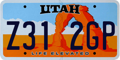 UT license plate Z312GP