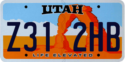 UT license plate Z312HB