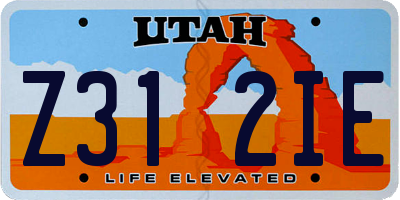 UT license plate Z312IE