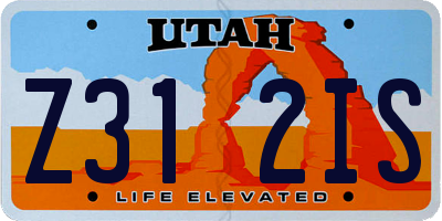 UT license plate Z312IS