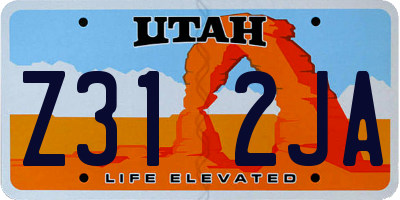 UT license plate Z312JA