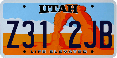 UT license plate Z312JB