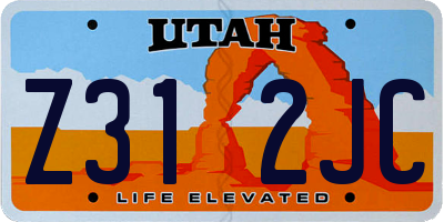 UT license plate Z312JC