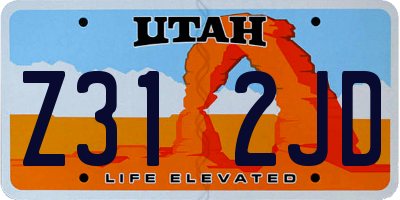 UT license plate Z312JD