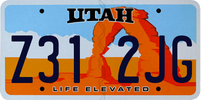 UT license plate Z312JG