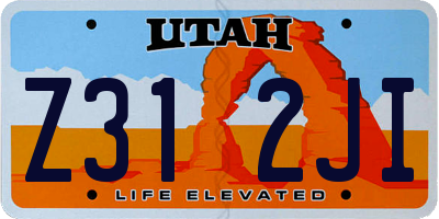 UT license plate Z312JI