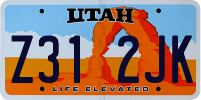 UT license plate Z312JK