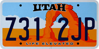 UT license plate Z312JP